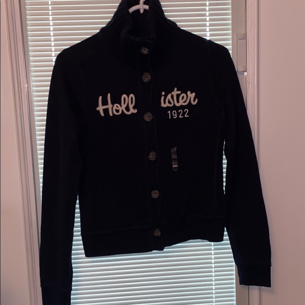Hollister button up sweat shirt